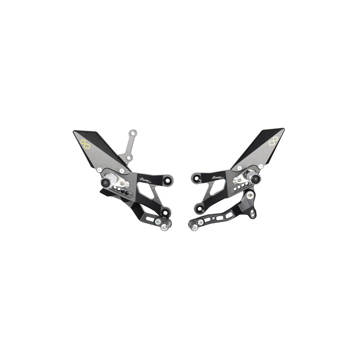 LIGHTECH Pedane Regolabili Con Poggiapiedi Snodati per Yamaha R3 2015