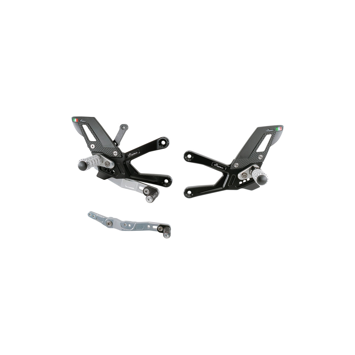 LIGHTECH Pedane Regolabili Con Poggiapiedi Snodati per Yamaha R1 2015