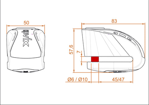 Blocca Disco Moto con Allarme KOVIX KNX-10 Livello di sicurezza 10