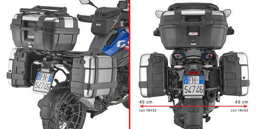 Portavaligie laterali per BMW R 1300 GS con sistema GIVI PL-One Fit PL5143MK 1000