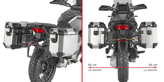 Portavaligie Moto Guzzi Stelvio 2024 by GIVI PLO8208CAM per valigie TREKKER 1000