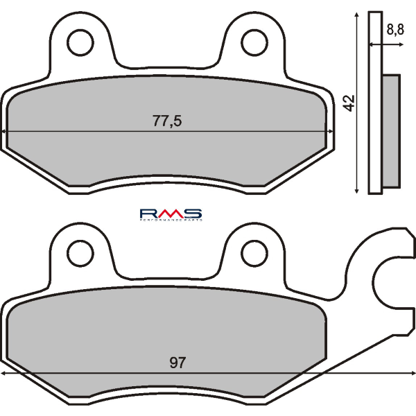 Pastiglie Freno RMS Organiche Kymco Dink 125-150cc Anteriore per KAWASAKI BN ELIMINATOR A6F-A7F 125 2006 - 2007