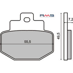 Pastiglie Freno RMS Organiche Piaggio Hexagon 125cc Posteriore per PIAGGIO SUPER HEXAGON GTX 12 125 2001 - 2002