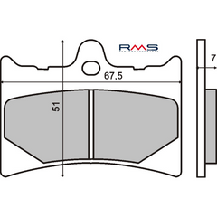 Pastiglie Freno RMS Organiche Aprilia RS 125cc Anteriore per APRILIA SR WWW 50 1997 - 2001