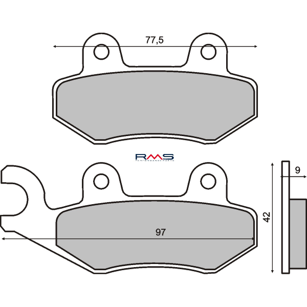 Pastiglie Freno RMS Organiche Kymco Vitality 50cc Posteriore per AEON ELITE 125 125 2012 - 2015