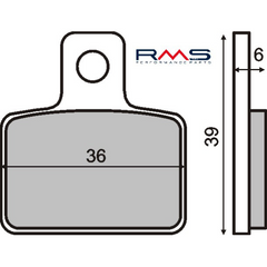 Pastiglie Freno RMS Organiche Montesa Cota Posteriore per BETA MINICROSS 50 R12 50 2005 - 2007