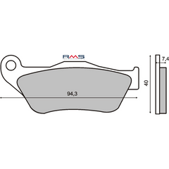 Pastiglie Freno RMS Organiche Yamaha X-Max 250cc Anteriore per YAMAHA YP125R X-MAX 125 2006 - 2009