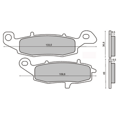 Pastiglie Freno RMS Organiche Kawasaki ZR-7 Anteriore per KAWASAKI KLE VERSYS CBF-CCF-CDF-CEF 650 2011 - 2014