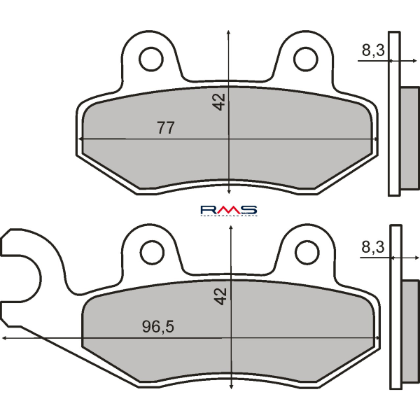 Pastiglie Freno RMS Organiche Peugeot Geopolis 125cc/Satelis 125-250cc Anteriore per PEUGEOT DJANGO 50 4T HERITAGE 50 2015 - 2017