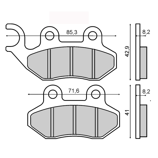 Pastiglie Freno RMS Organiche Sym/Peugeot Tweet Anteriore per SYM JET SPORT X 50 2007 - 2011