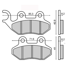 Pastiglie Freno RMS Organiche Sym/Peugeot Tweet Anteriore per SYM JET SPORT X 50 2007 - 2011