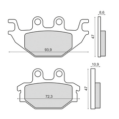 Pastiglie Freno RMS Organiche Kymco KXR 250cc Posteriore per YAMAHA YZF-R125 125 2008 - 2013