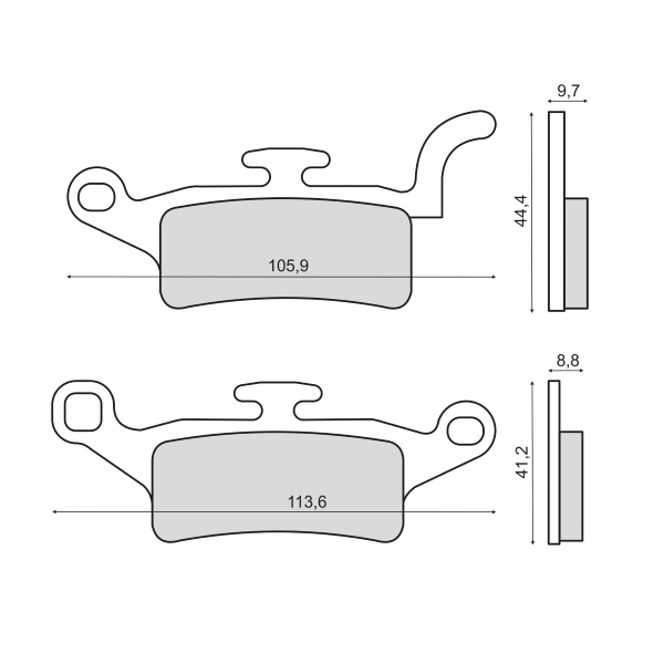 Pastiglie Freno RMS Organiche Yamaha HW Xenter 125-150cc Anteriore per YAMAHA HW XENTER 125 2012 - 2017