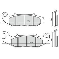 Pastiglie Freno RMS Organiche Honda CRF 250 Anteriore per DERBI TERRA 4T EU3 - 4T ADVENTURE 125 2007 - 2009