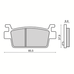 Pastiglie Freno RMS Organiche Kymco AK550 Posteriore per KYMCO AK 550 550 2017 - 2017