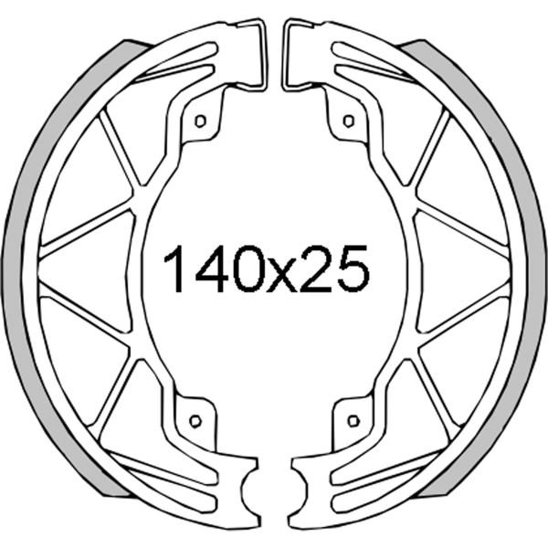 Ganasce freno posteriori RMS Piaggio Liberty 4t/Hexagon Lx 125cc 1998> Posteriore per ITALJET DRAGSTER 125 125 1999 - 2000