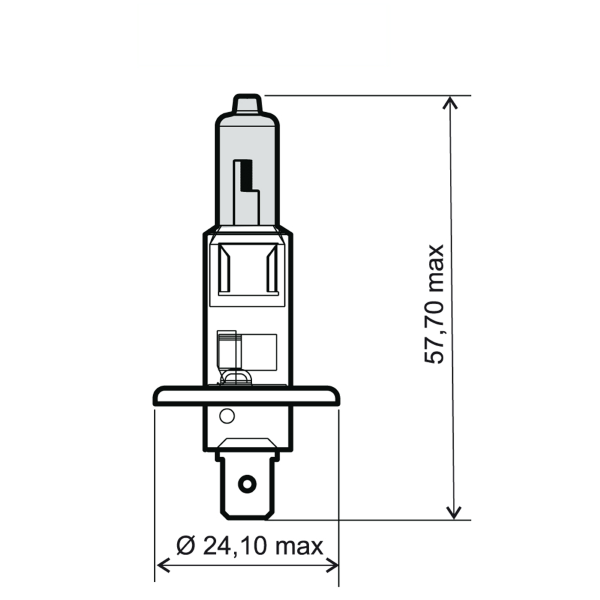 Lampadina RMS H1 12V 55W - Bianca