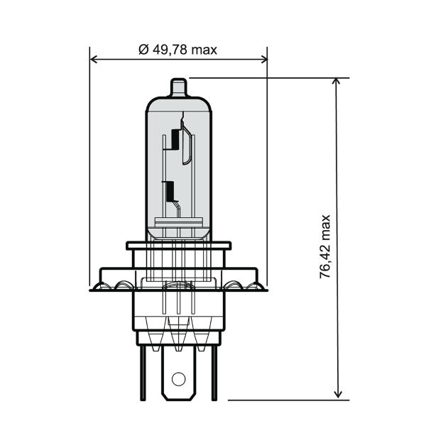 Lampadina RMS H4 12V 60/55W - Bianca