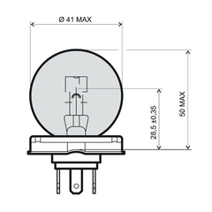 Lampadina RMS 12v 45/40w p45t - Bianca