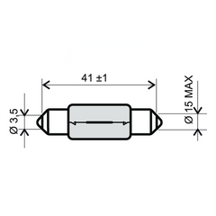 Lampadina RMS 12v 15w T15x44 - Bianca