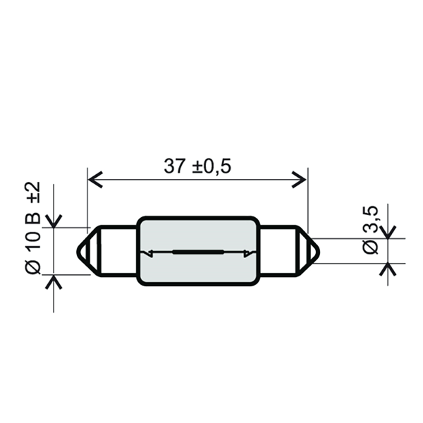 Lampadina RMS 12v 5w T11x39 - Bianca