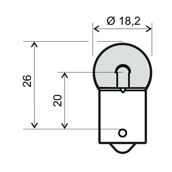 Lampadina RMS 12V 5W BA15S - Bianca