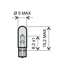 Lampadina RMS 12V 1,2W T5 - Bianca