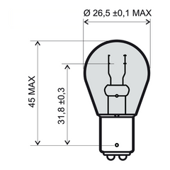 Lampadina RMS 12V 21/5W bay15d - Bianca