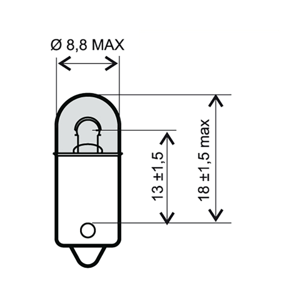 Lampadina RMS 12V 4W ba9s - Bianca