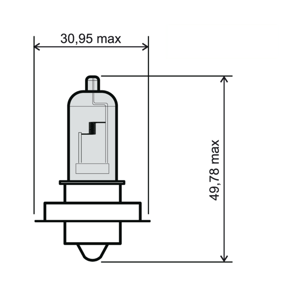 Lampadina RMS 12V 15W p26s - Bianca