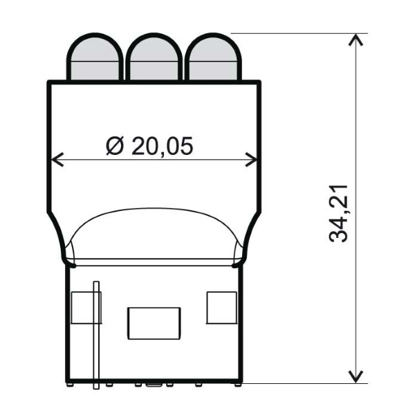 Lampadina RMS 12V T20 - arancio