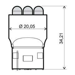 Lampadina RMS 12V T20 - arancio