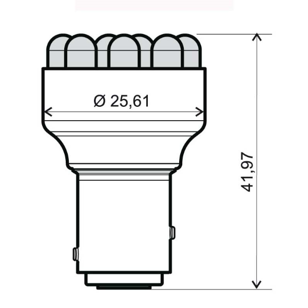 Lampadina RMS 12V bay15d - rosso