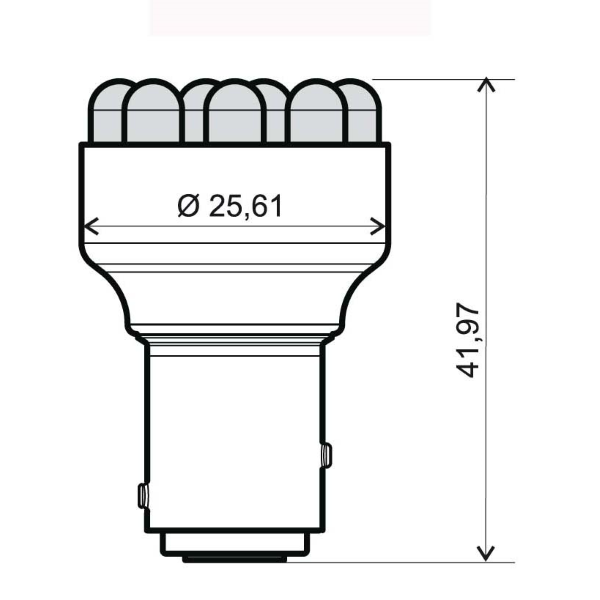 Lampadina RMS 12V bay15d - Bianca