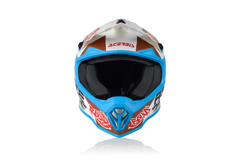Acerbis STEEL KID Cross / Enduro Helmet White/Blue/Brown 