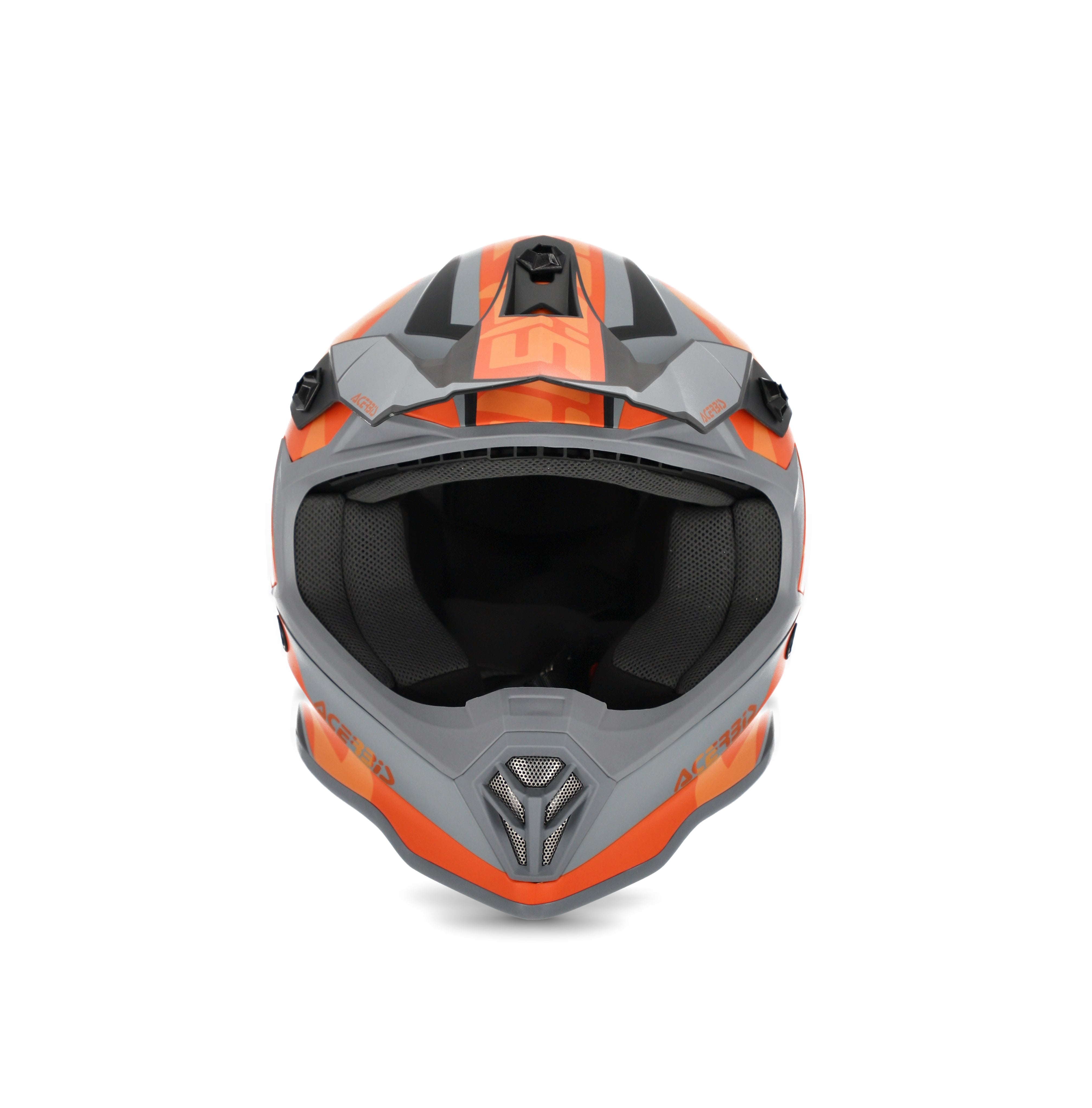 CASCO Cross / Enduro  Acerbis STEEL KID Nero/Arancione/Grigio