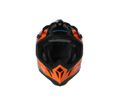 CASCO Cross / Enduro / Super Motard Acerbis STEEL CARBON 22-06 Arancione/Nero con dettagli Azzurro