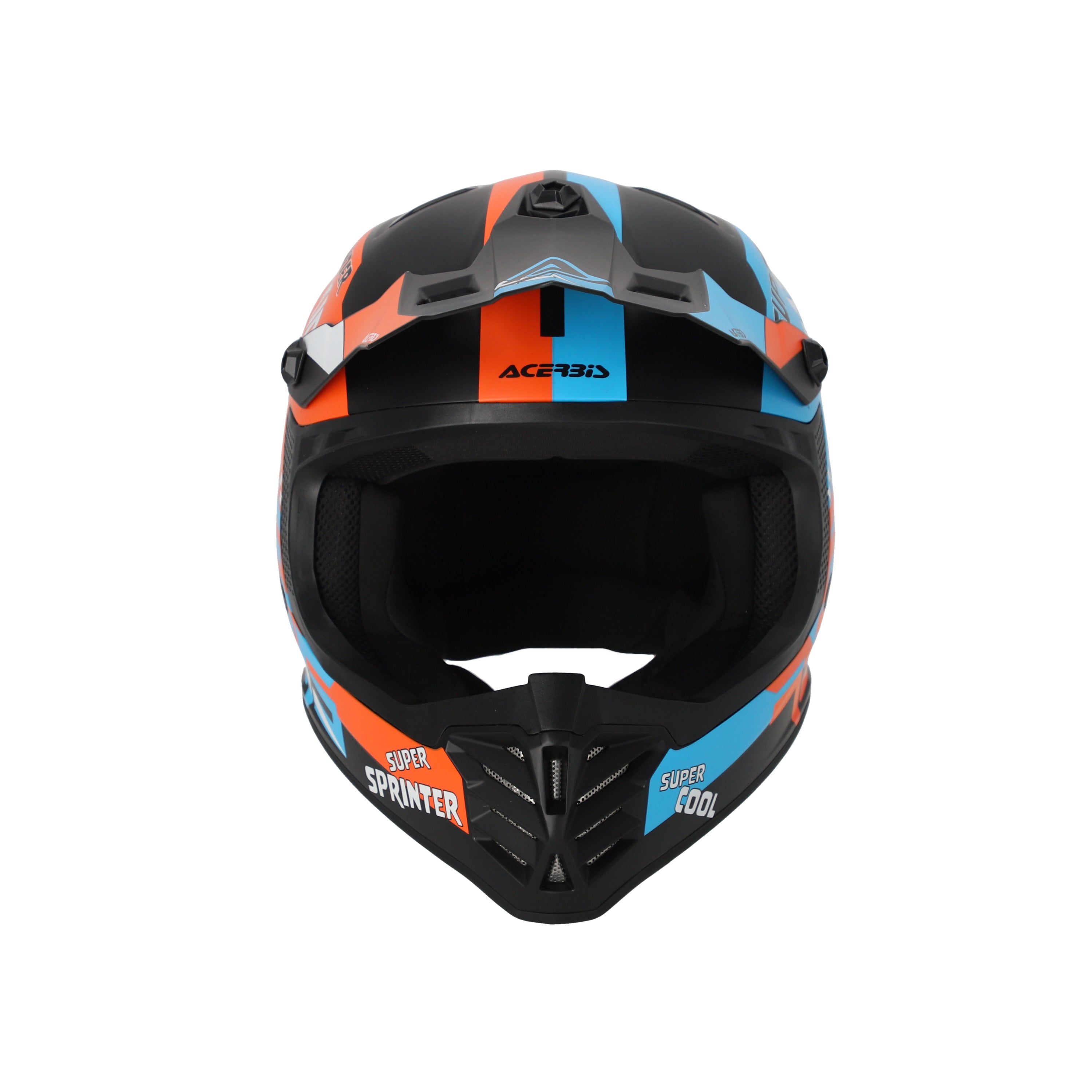 CASCO Cross / Enduro Acerbis PERFIL JUNIOR Negro/Naranja/Azul Claro 