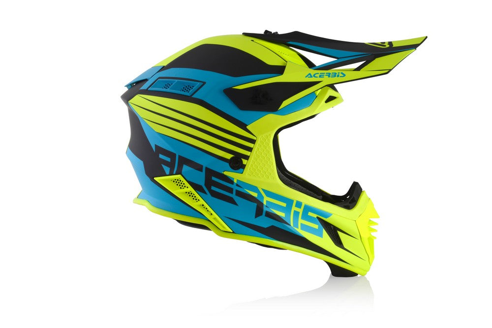 CASCO Cross / Enduro / Super Motard Acerbis X-TRACK VTR Azul Claro/Amarillo Fluo 