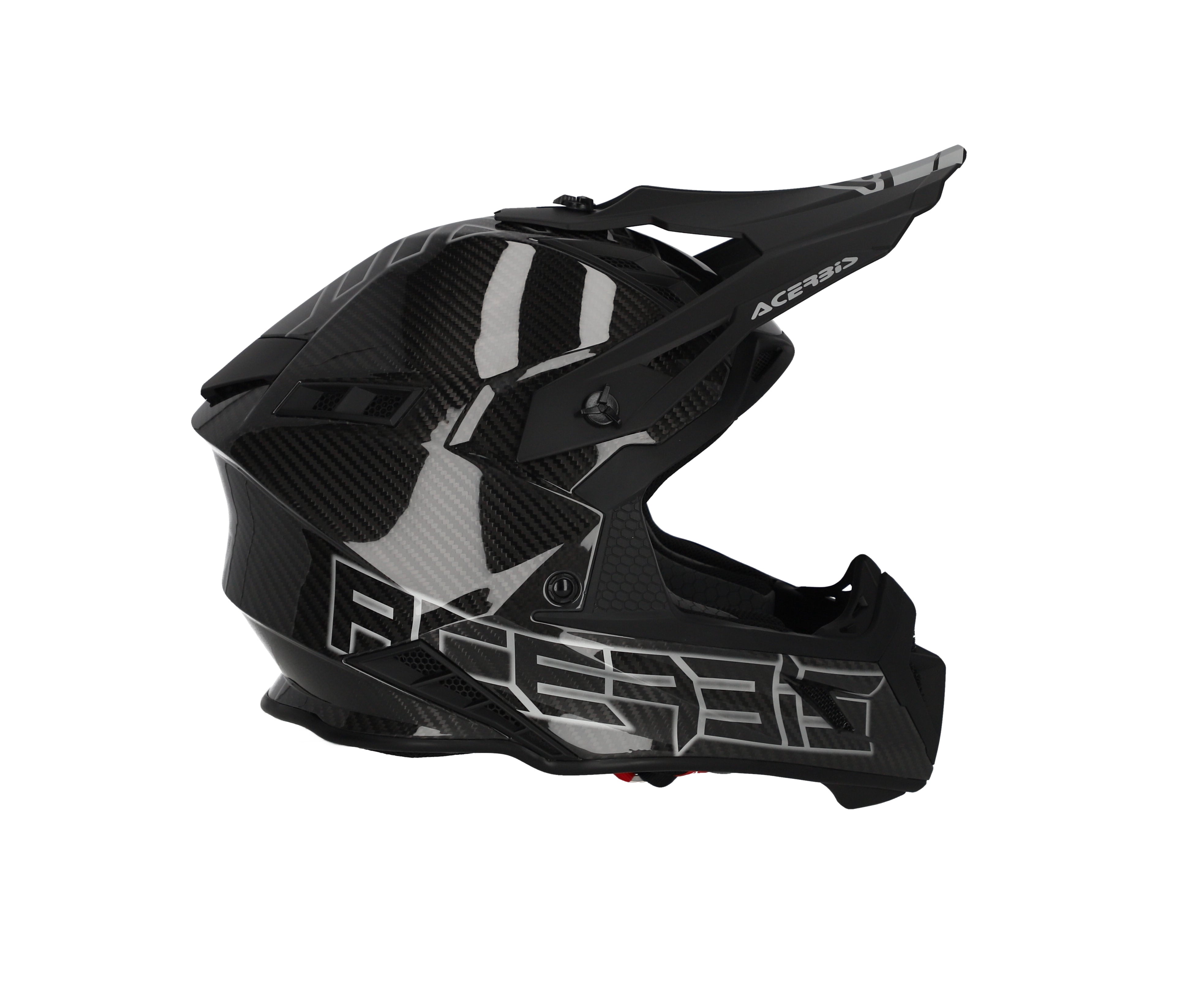 CASCO Cross / Enduro / Super Motard Acerbis STEEL CARBON 22-06 Nero/logo Grigio