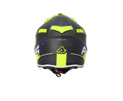 CASCO Cross / Enduro / Super Motard Acerbis STEEL CARBON 22-06 Nero/Giallo Fluo/logo Bianco dettagli Blu