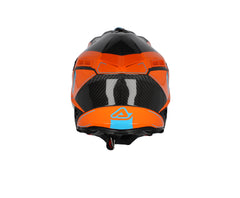 CASCO Cross / Enduro / Super Motard Acerbis STEEL CARBON 22-06 Arancione/Nero con dettagli Azzurro