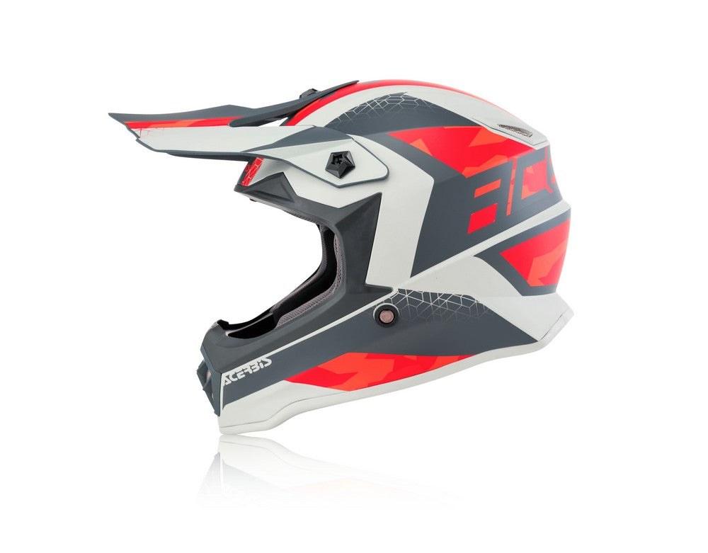 Acerbis STEEL KID Cross / Enduro Helmet Red/Grey/White 