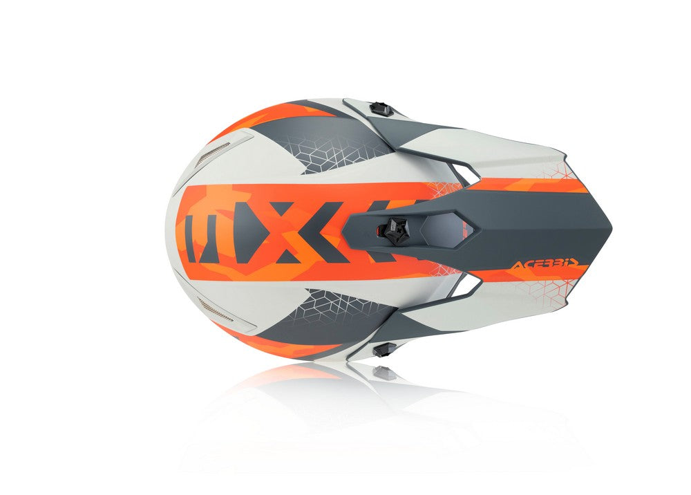 Casco Acerbis STEEL KID Cross / Enduro Naranja/Gris/Blanco 