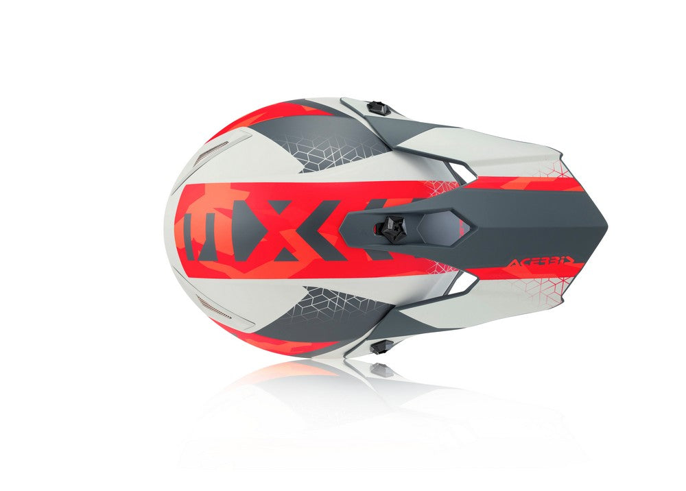 Acerbis STEEL KID Cross / Enduro Helmet Red/Grey/White 