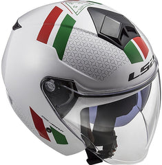 LS2 CASCO JET OMOLOGATO OF573 TWISTER II Combo Bianco Verde Rosso TG L