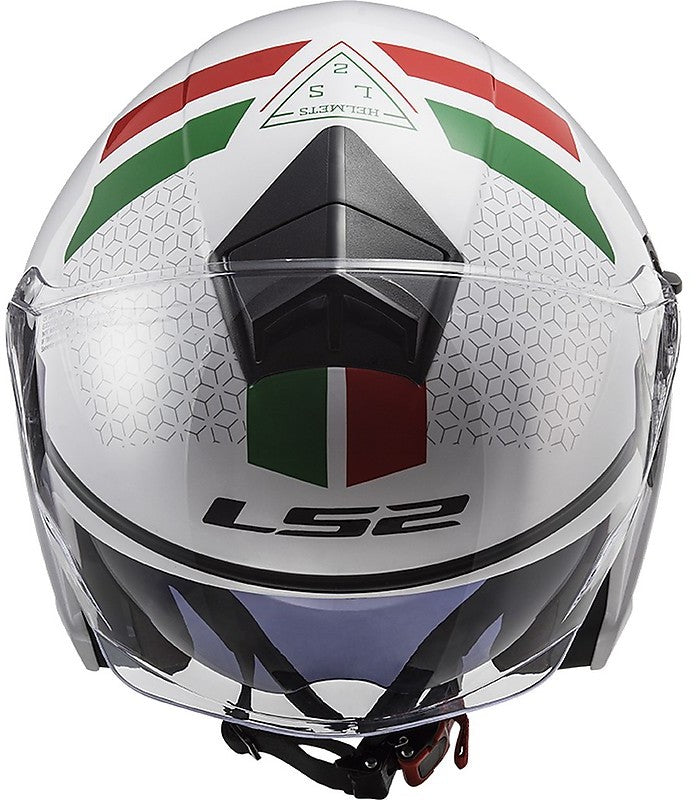 LS2 CASCO JET OMOLOGATO OF573 TWISTER II Combo Bianco Verde Rosso TG L