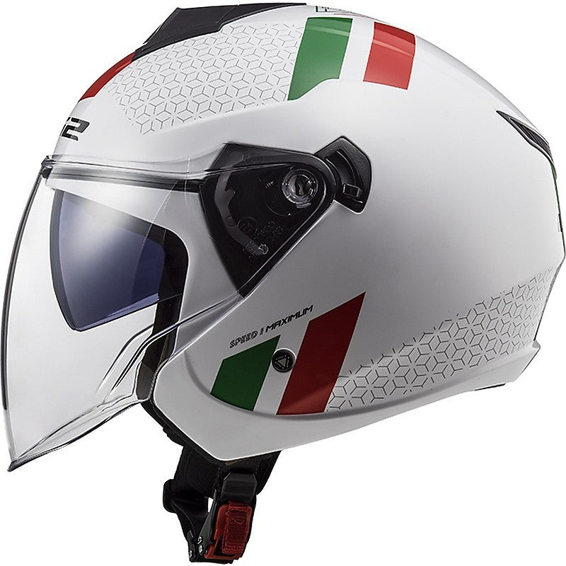 LS2 CASCO JET OMOLOGATO OF573 TWISTER II Combo Bianco Verde Rosso TG L