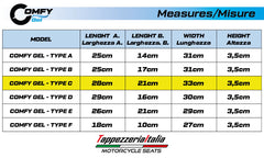 COMFY GEL - Comfort System cushion - Type C to make the motorcycle seat more comfortable 