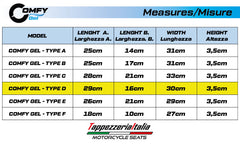 COMFY GEL - Comfort System cushion - Type D to make the motorcycle seat more comfortable 